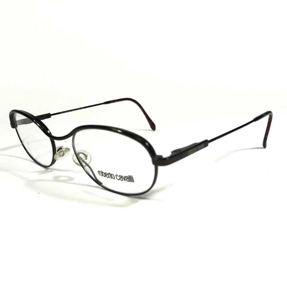 Roberto Cavalli Eyeglasses Frames Bacco 12 763 Grey Round Full Rim 48-17-140